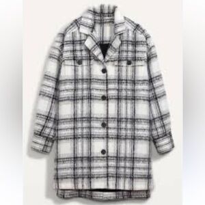 Old Navy - Oversized Soft-Brushed Plaid Long Shirt Jacket for Women